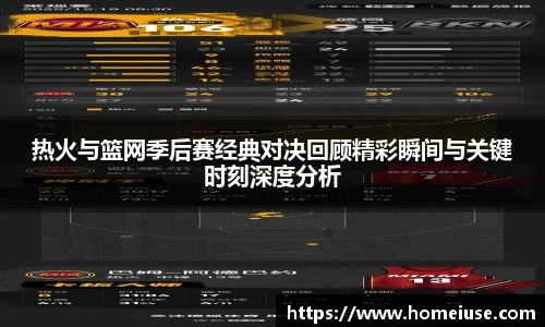 yy易游热火与篮网季后赛经典对决回顾精彩瞬间与关键时刻深度分析